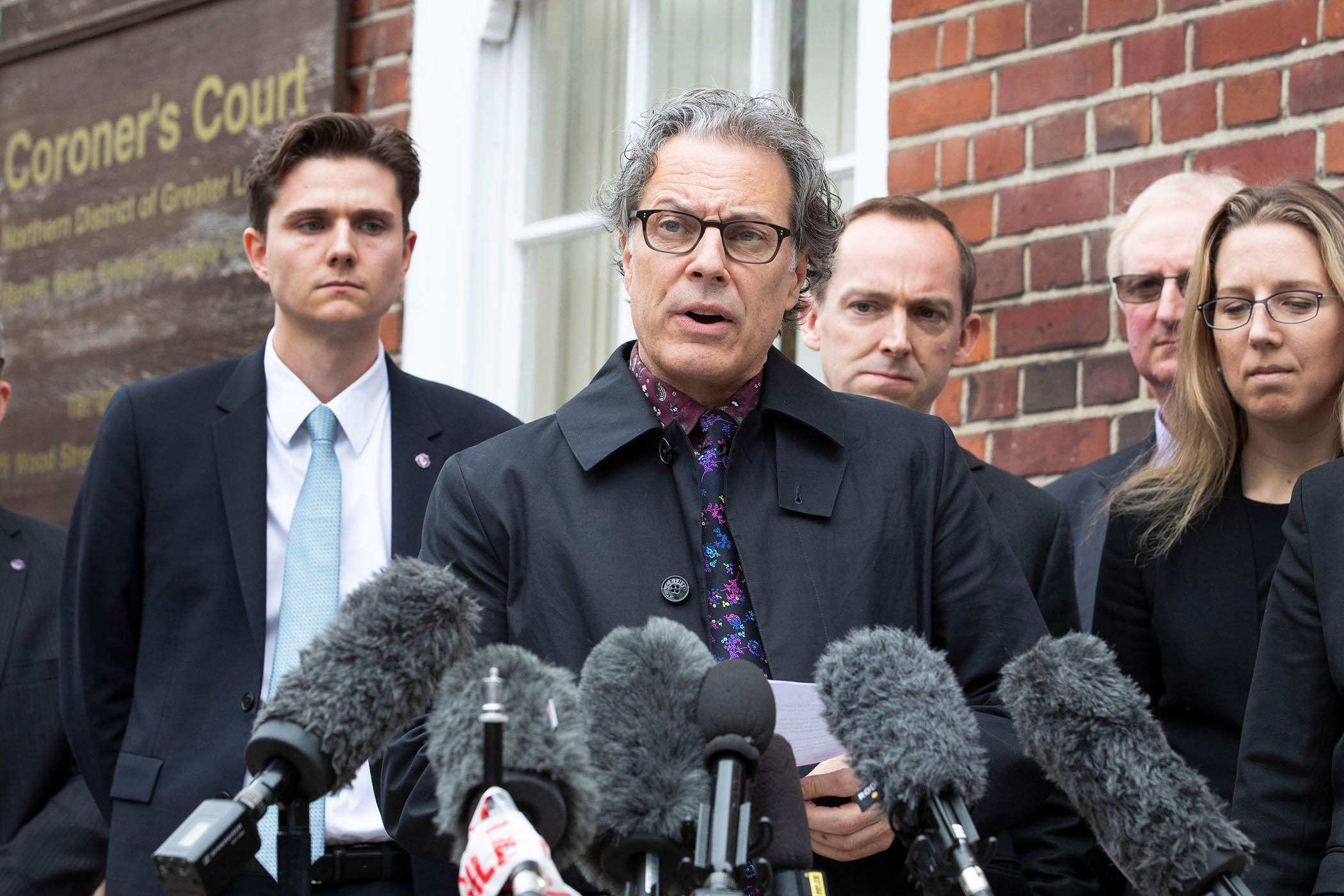 Ian Russell speaking outside Barnet coroner’s court after the inquest into his daughter’s death