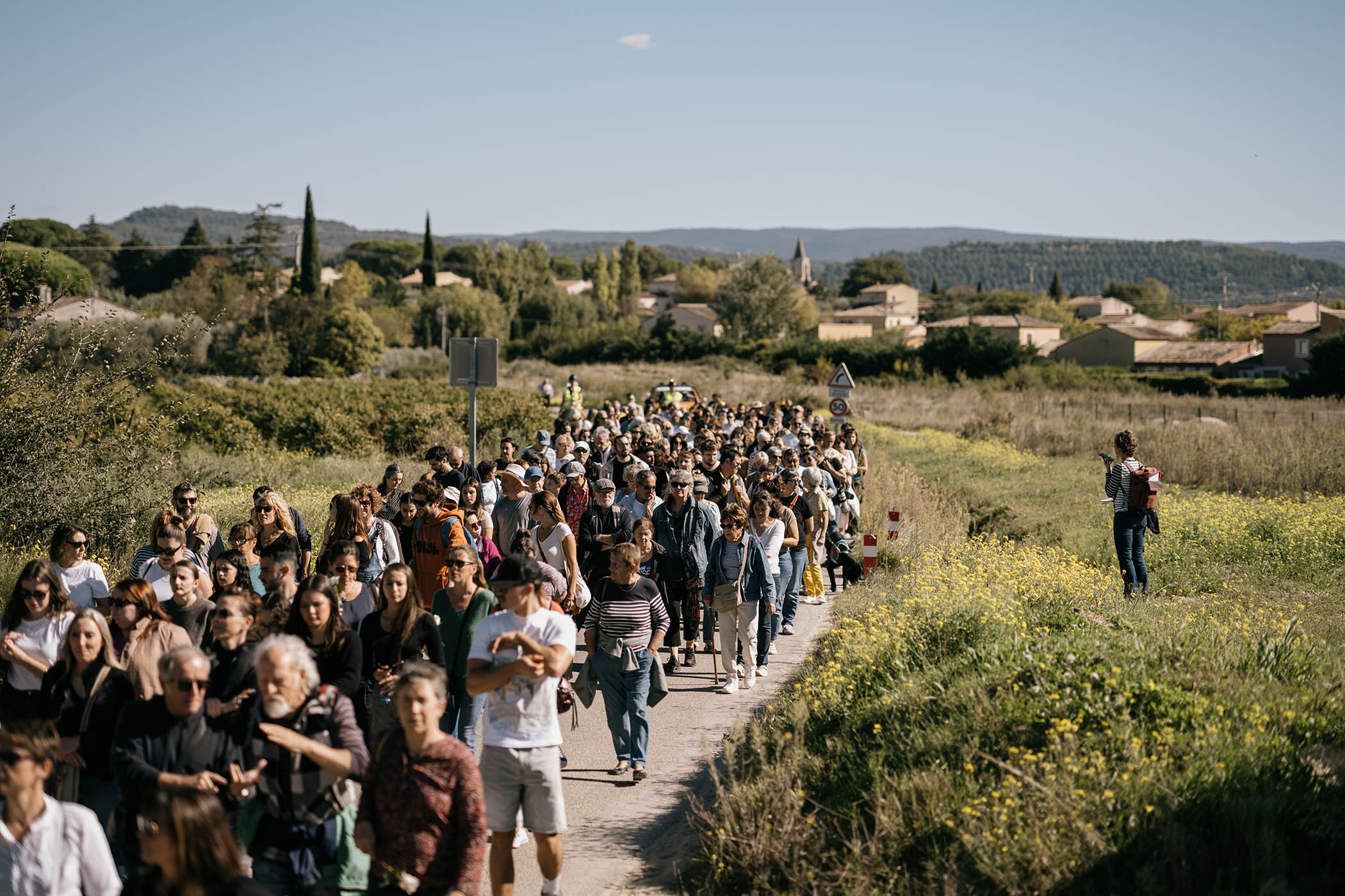People march in support of Gisèle Pelicot in Mazan in October 2024
