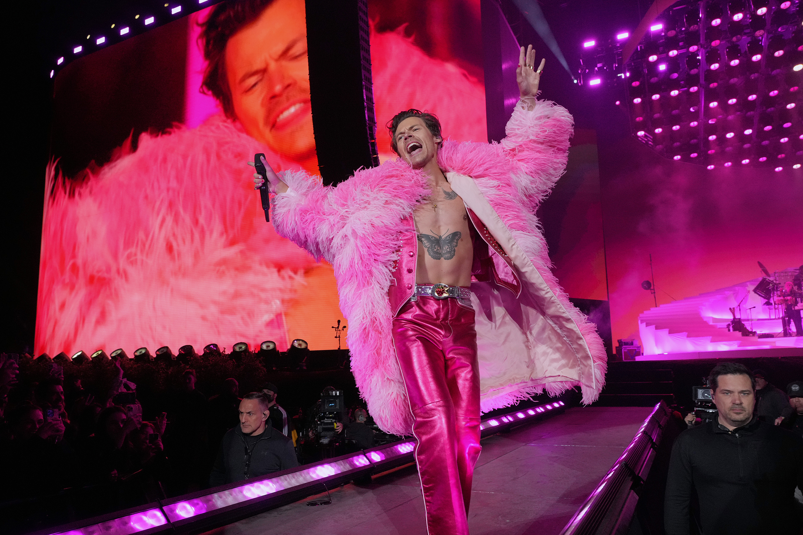 Think pink: Harry Styles performs at Coachella in 2022