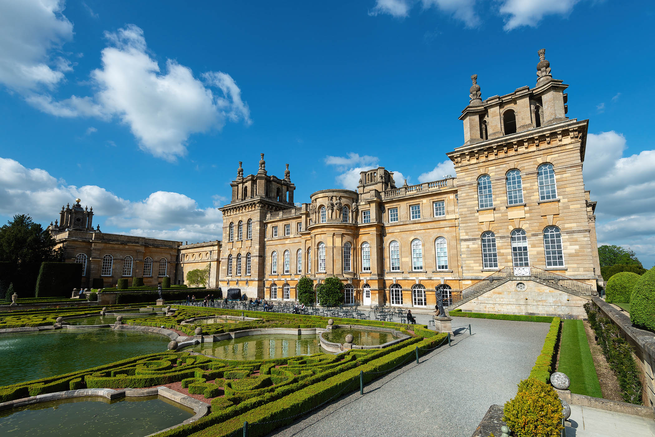 The classical gardens at Blenheim Palace in Woodstock