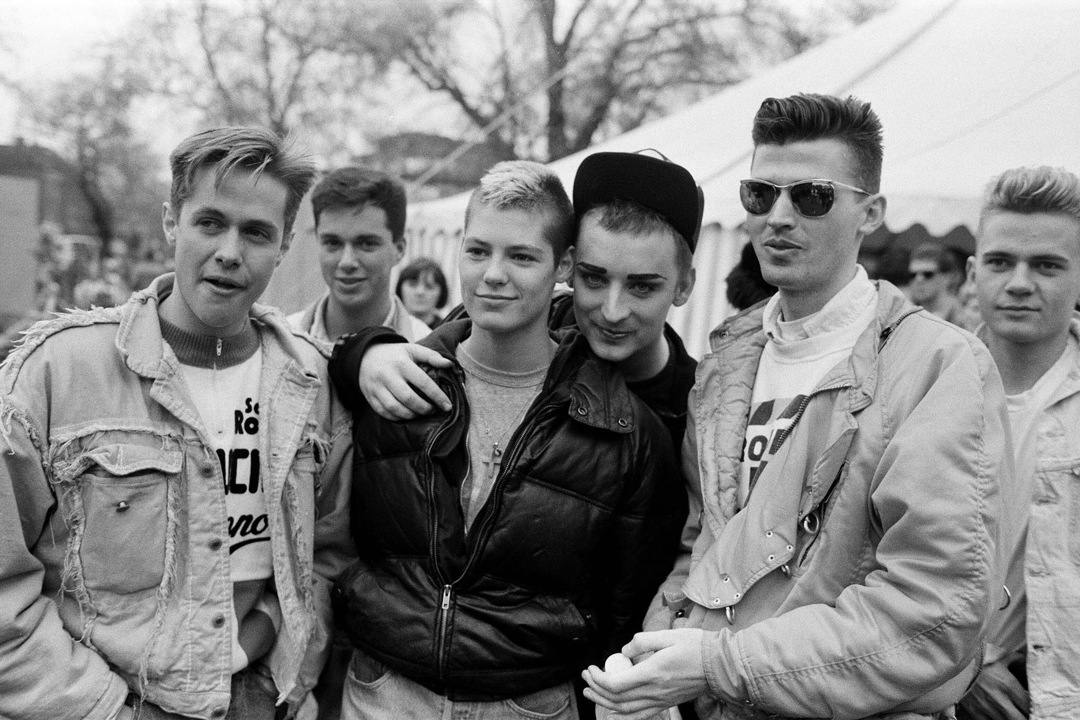 Boy George at a Stop the Clause demonstration in April 1988