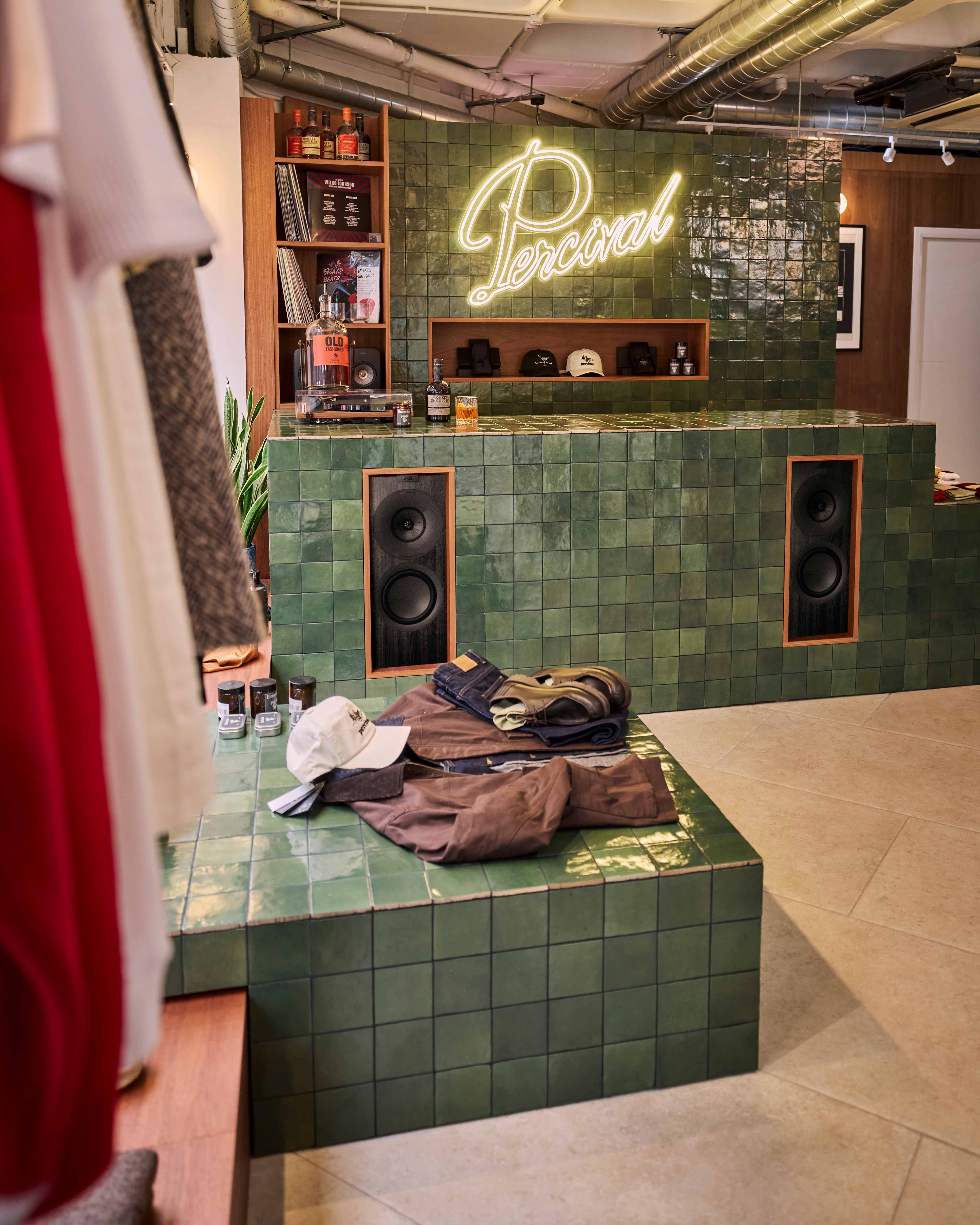 The new store space features a dedicated vinyl listening bar, realised in partnership with malt Scotch whisky brand, Monkey Shoulder.