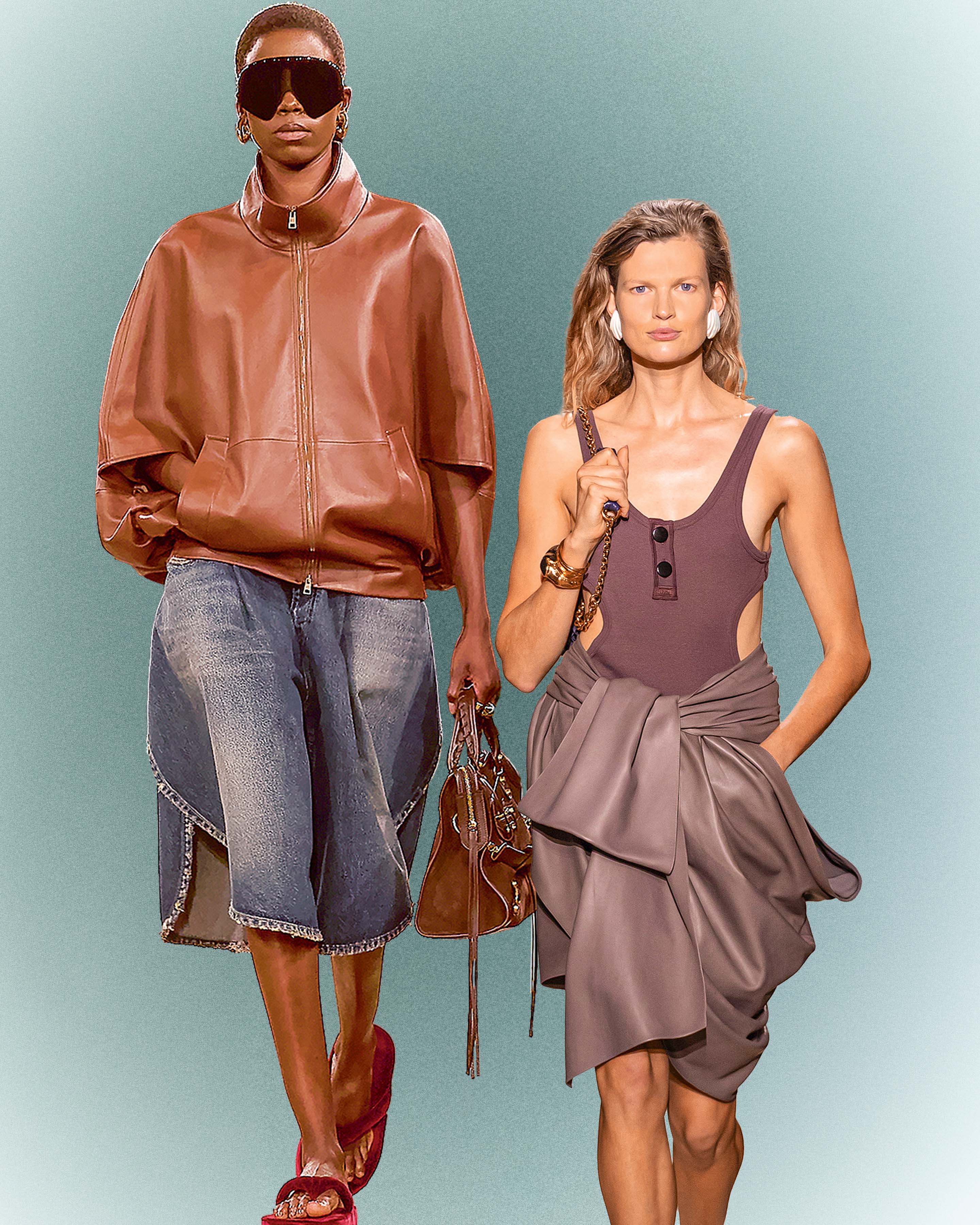 SS26: (from left) Balenciaga and Chloé