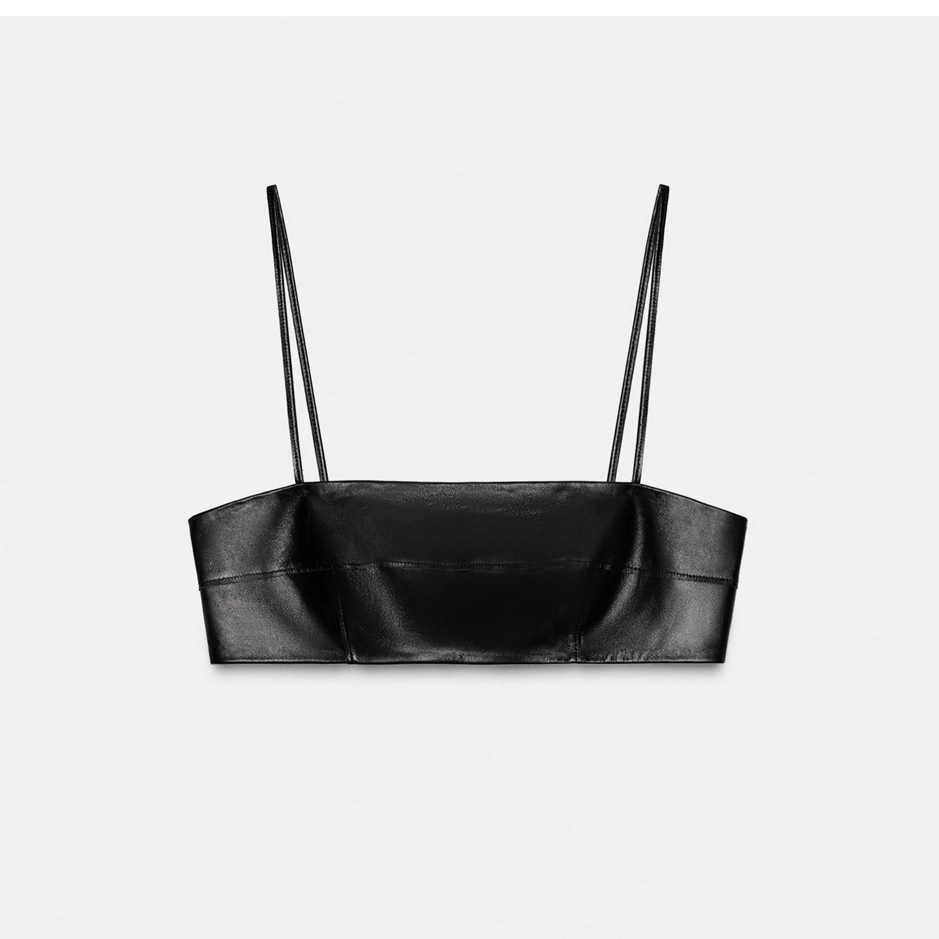 Leather bandeau top, £45.99, Zara